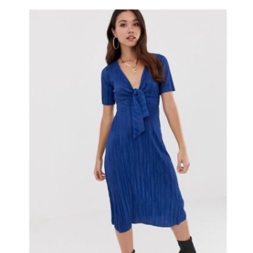 Asos Design Plisse Tea Dress